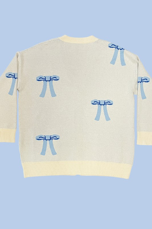 Lucy all over bow knit cardigan Le Papillon Style