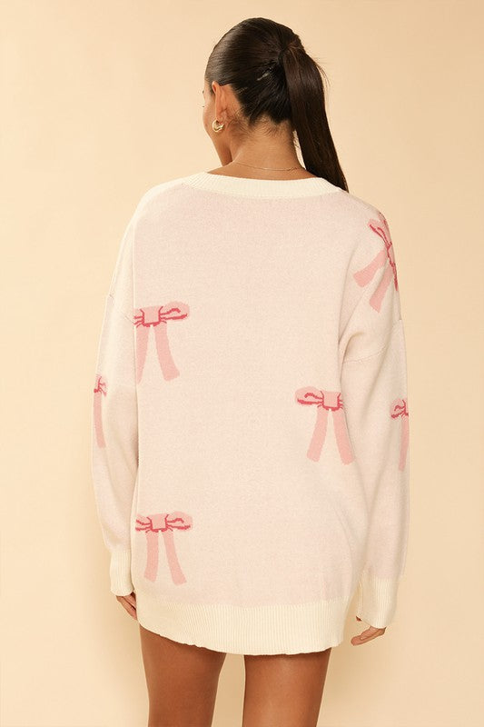 Lucy all over bow knit cardigan Le Papillon Style