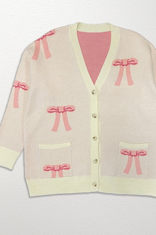 Lucy all over bow knit cardigan Le Papillon Style