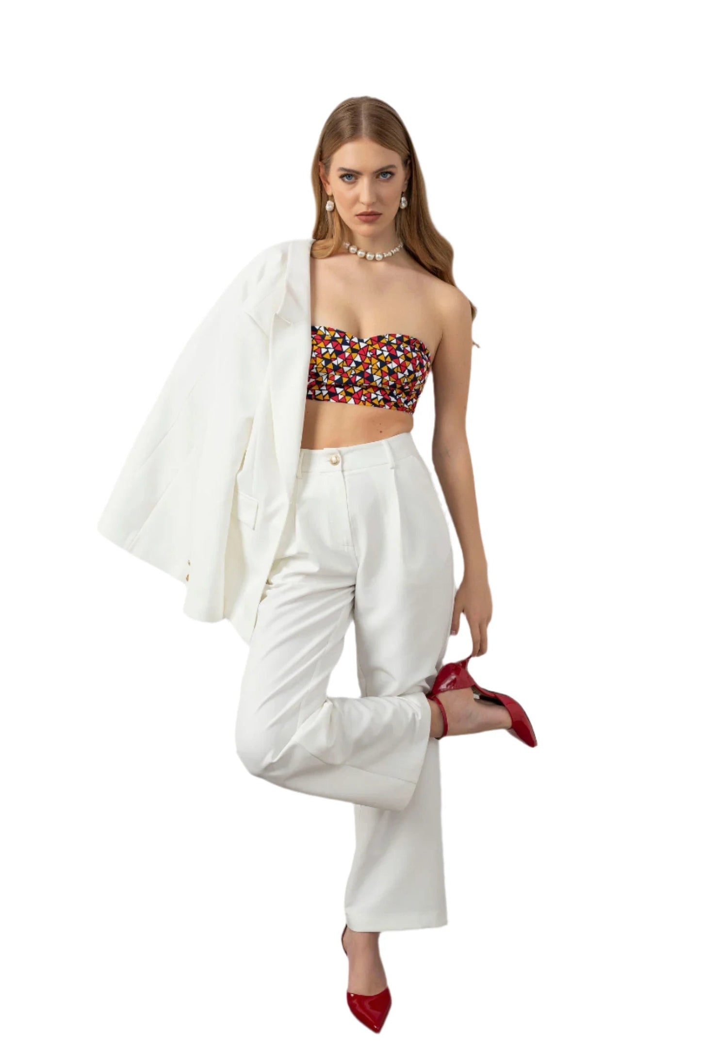 Aurora White Blazer Le Papillon Style