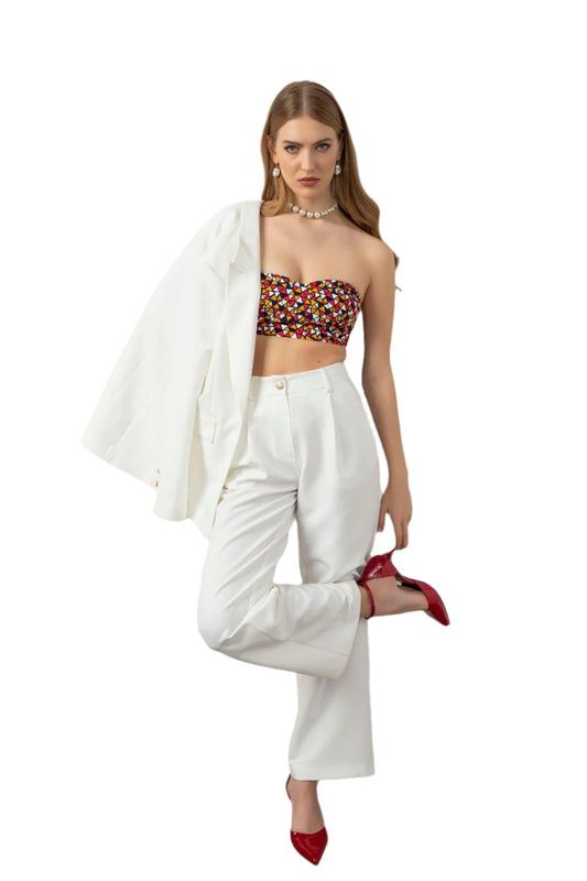 Aurora White Blazer Le Papillon Style