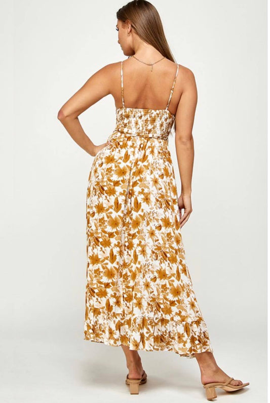 Floral Print Maxi Dress Le Papillon Style