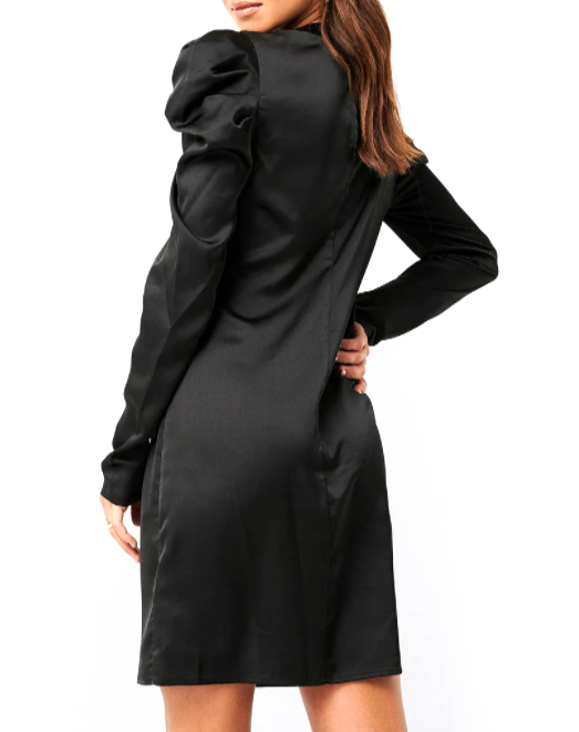 Gathered Satin Dress Le Papillon Style