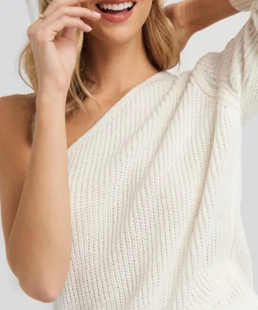 Single Shoulder Sweater Le Papillon Style