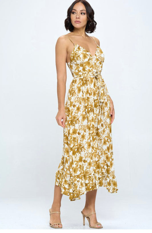 Floral Print Maxi Dress Le Papillon Style