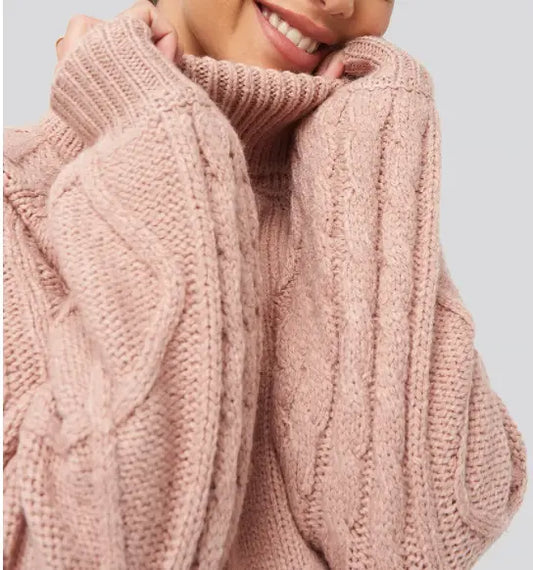 High Neck Knitted Sweater Le Papillon Style